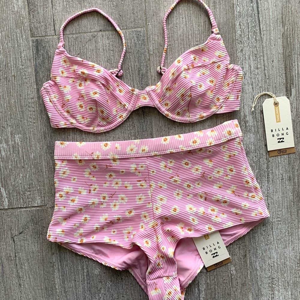 Billabong Pink Floral Bikini Set